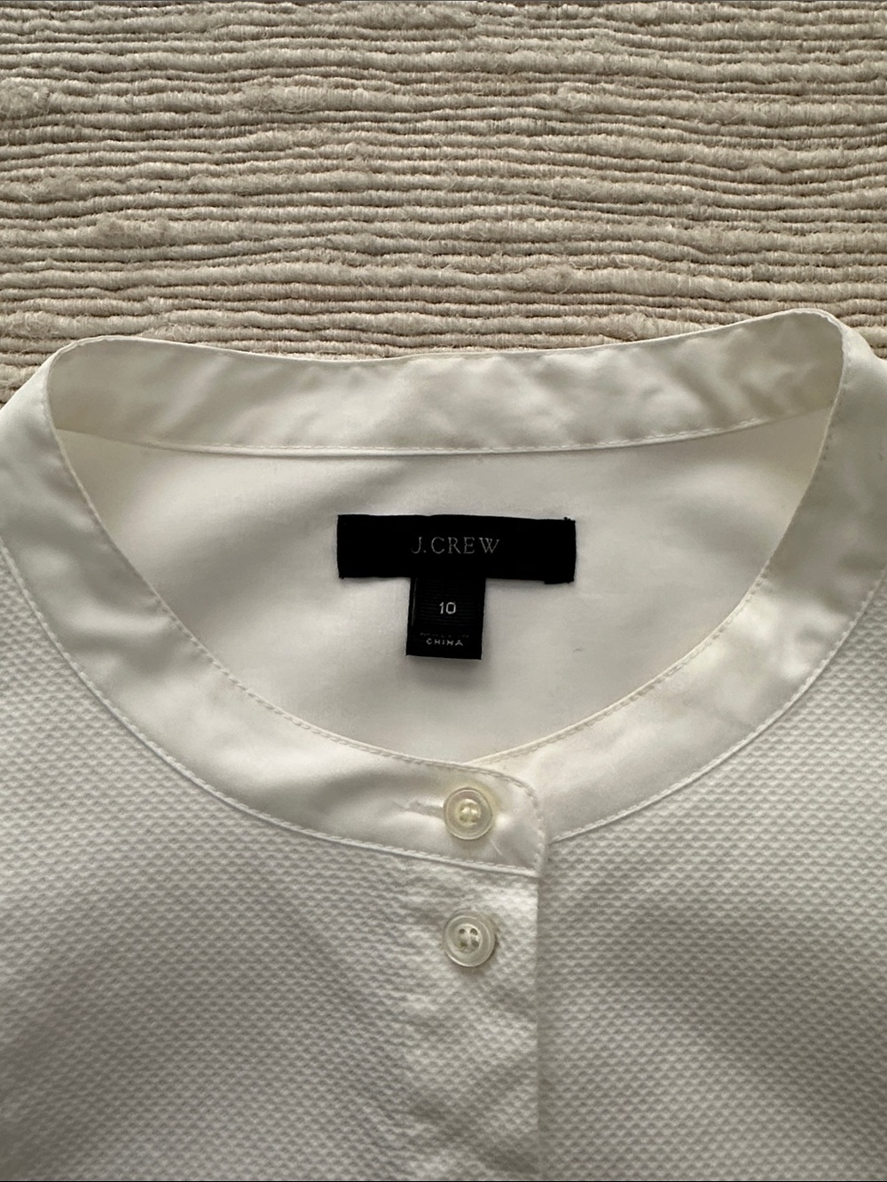 J Crew White Tuxedo Button-Front Bib Tunic Top Shirt Blouse popover 10 M - Picture 6 of 12